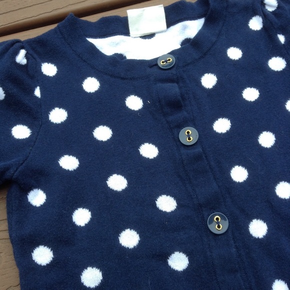 navy polka dot CRAZY 8 sweater and hat set 5 6 (E4 - Picture 4 of 6